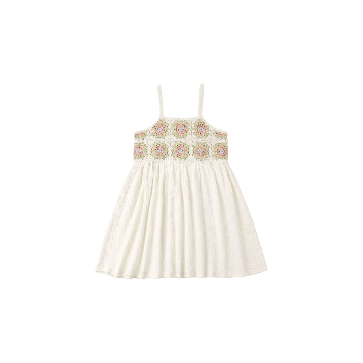 Rylee + Cru Crochet Sundress - Citron Daisy Check