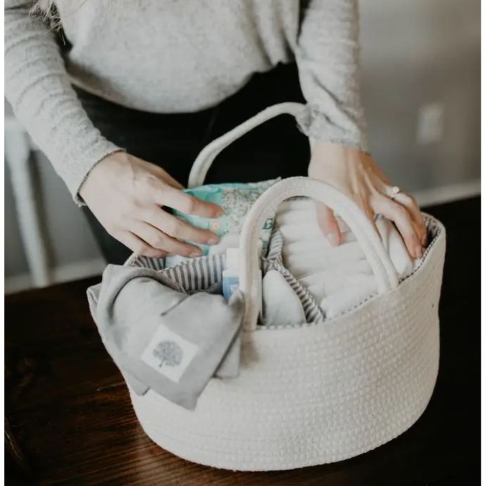 Parker Baby Company Rope Diaper Caddy - White