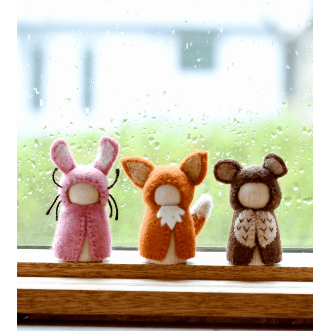 Tara Treasures Woodlands Peg Dolls Set - Bear, Rabbit and Fox