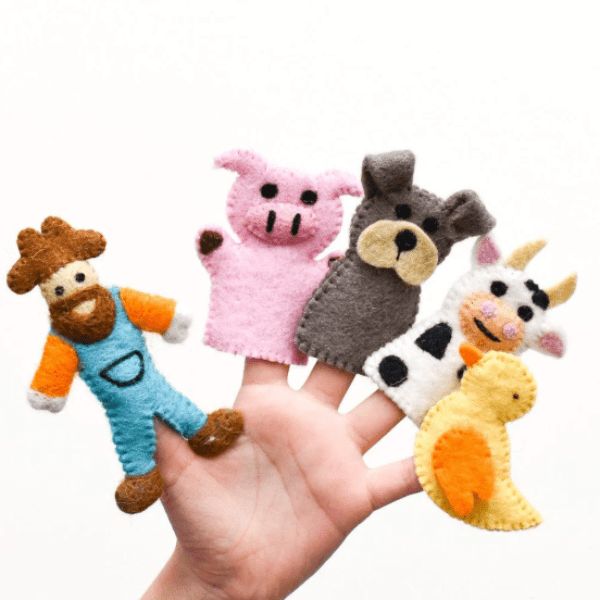 Tara Treasures Old MacDonald Farm Animals A, Finger Puppet Set