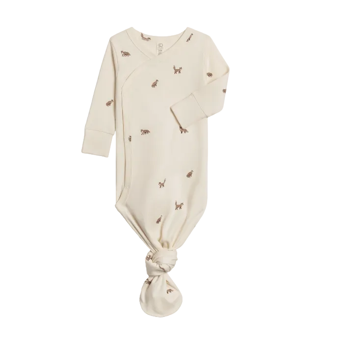Colored Organics Indy Kimono Gown-Aspen Collection - Fox, Cranberry & Taupe