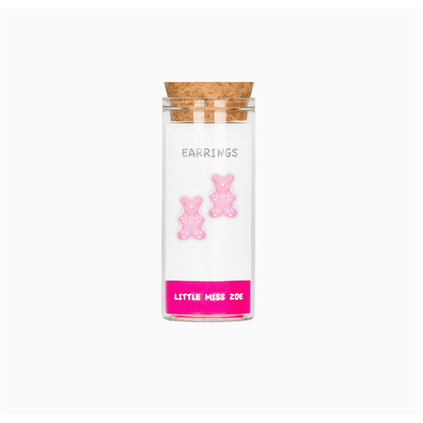 Little Miss Zoe Kids Sterling Silver Earrings- Bubble Gum Gummy Bear