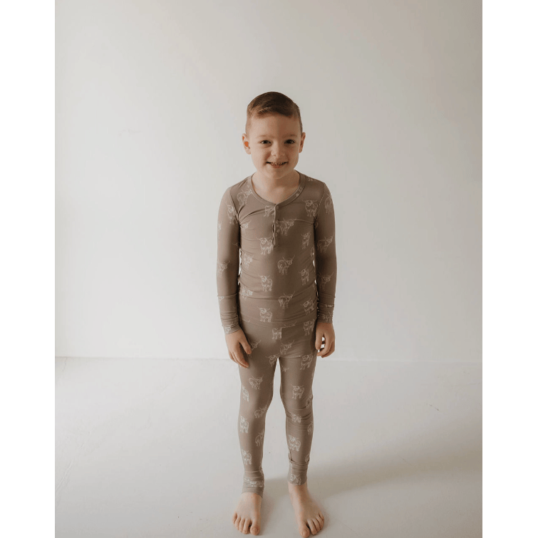 Forever French Bamboo Two Piece Pajama Set- Highland