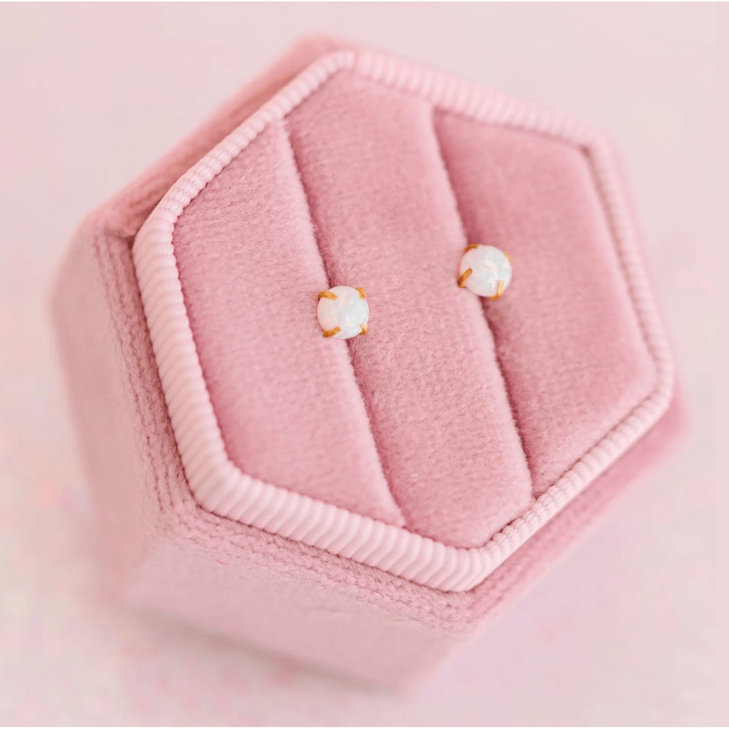 Pierced Co White Opal Earrings