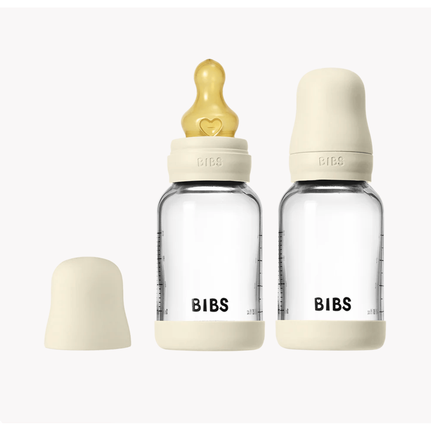BIBS 5oz Glass Baby Bottle Complete Set- 2 Pack Latex
