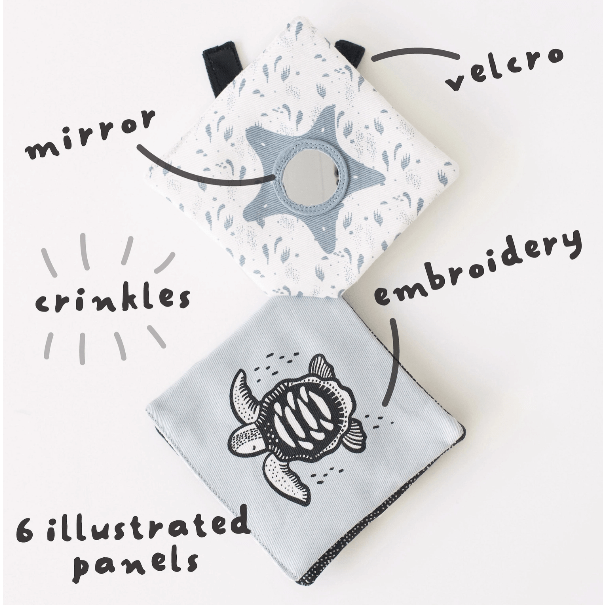 Wee Gallery Crinkle Pages Stroller Toy- Ocean