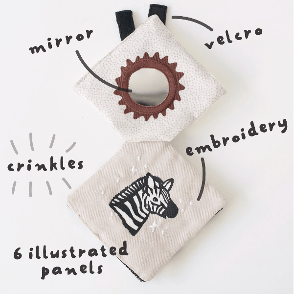 Wee Gallery Crinkle Pages Stroller Toy- Wild