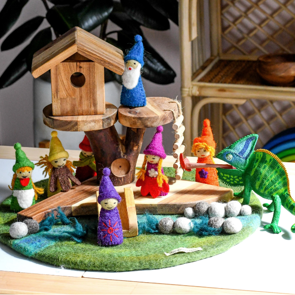 Tara Treasures Rainbow Colorful Gnomes Finger Puppet Set