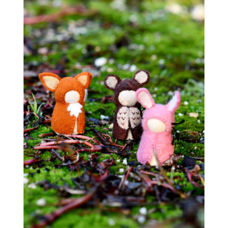 Tara Treasures Woodlands Peg Dolls Set - Bear, Rabbit and Fox