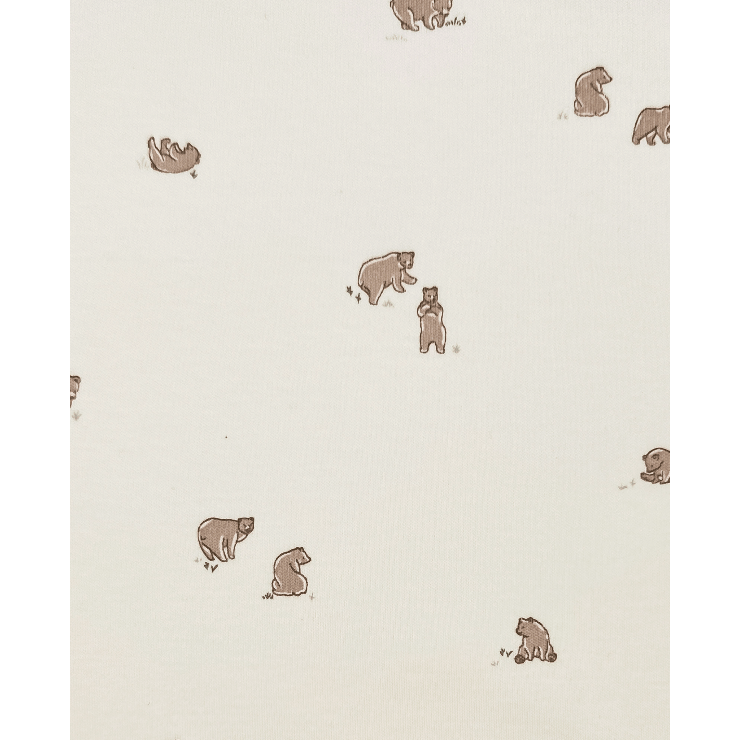 Colored Organics Peyton Zipper Sleeper- Bear/Truffle + Thyme