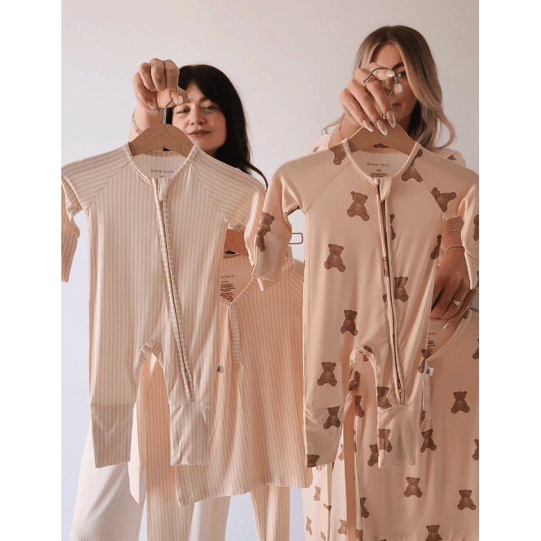 Forever French Bamboo Zip Pajamas - Sadie Stripe