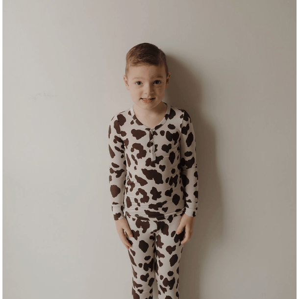 Forever French Bamboo Two Piece Pajama Set- Moo!