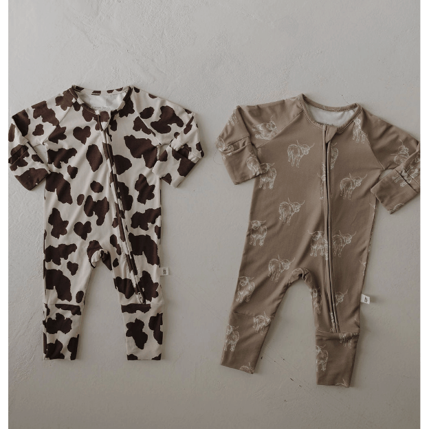 Forever French Bamboo Zip Pajamas - Moo!
