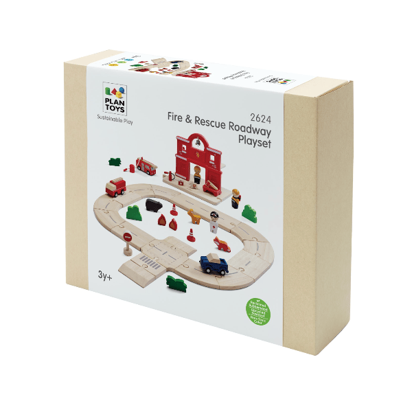Plan Toys Fire & Rescue Roadway Playset