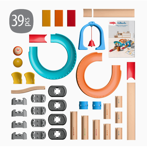 Haba Kullerbu Colorful Curves - Build & Grow Ball Track Set