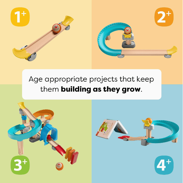 Haba Kullerbu Colorful Curves - Build & Grow Ball Track Set