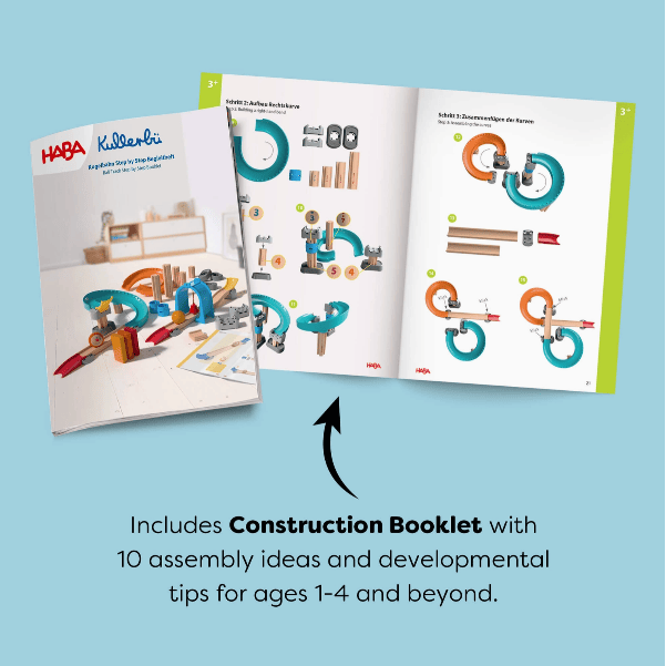 Haba Kullerbu Colorful Curves - Build & Grow Ball Track Set