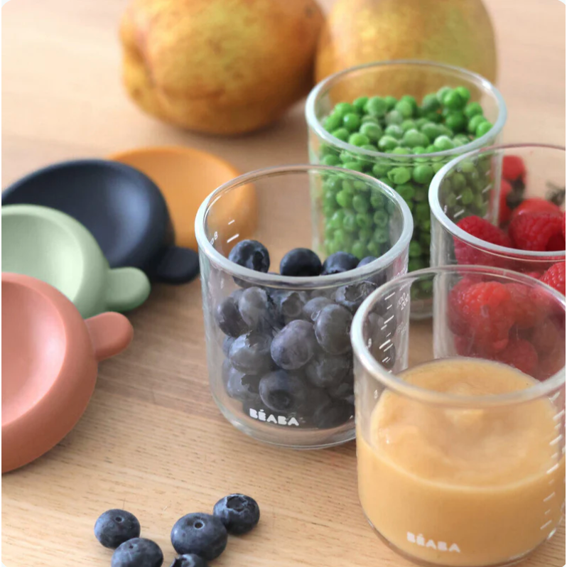BEABA 4 Pack Glass Baby Food Jars-8oz- Sunrise