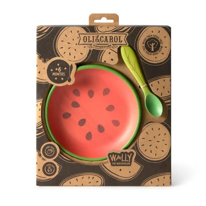Oli & Carol Wally the Watermelon Plate & Spoon Set