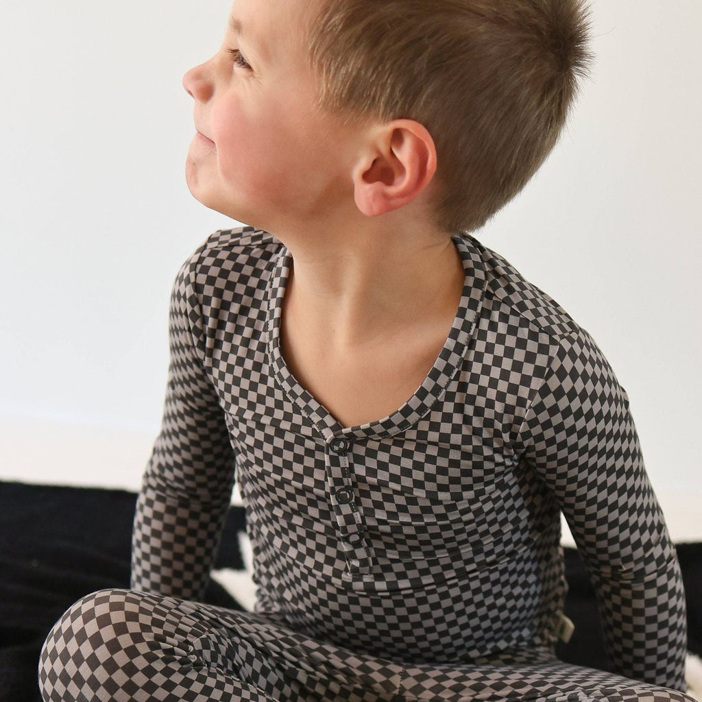 Forever French Baby Bamboo Two Piece Pajamas | Street Micro Check