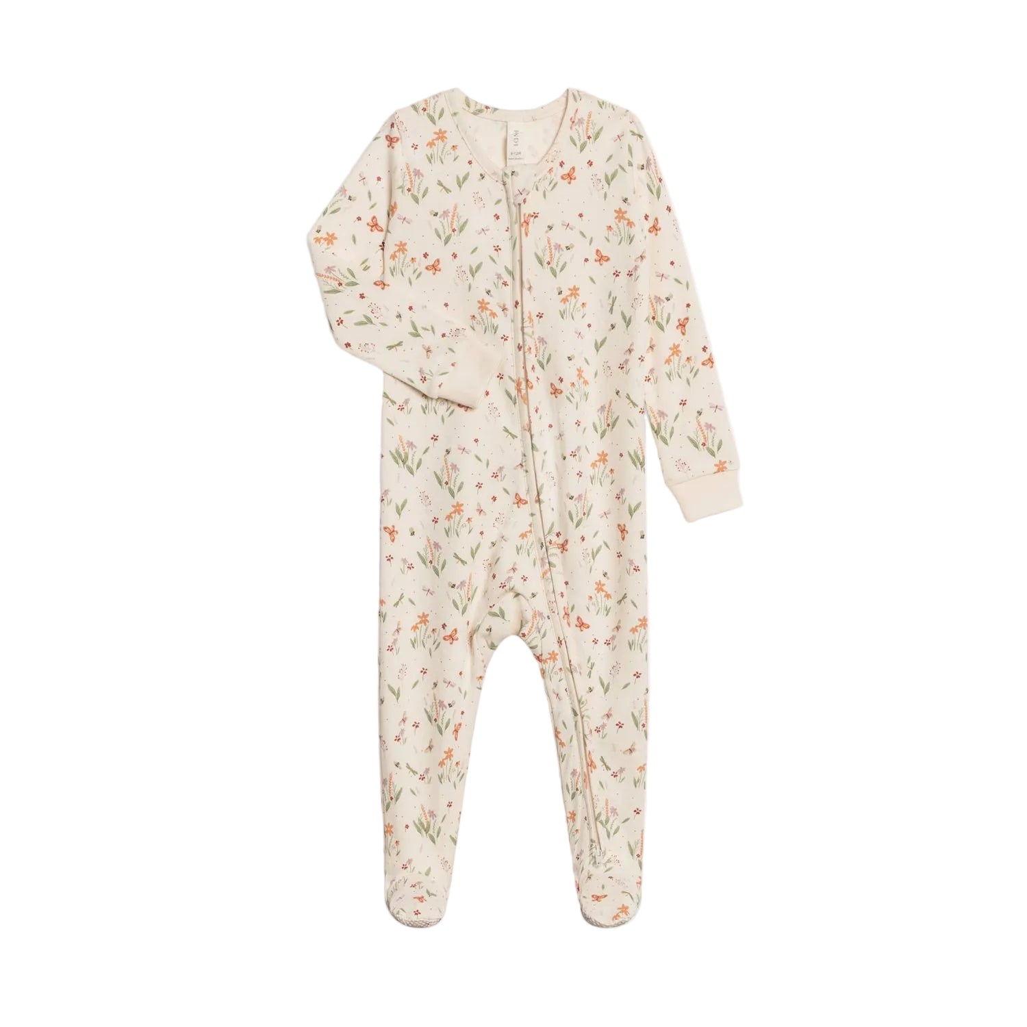 Colored Organics Peyton Zipper Sleeper - Butterfly / Fog + Mint