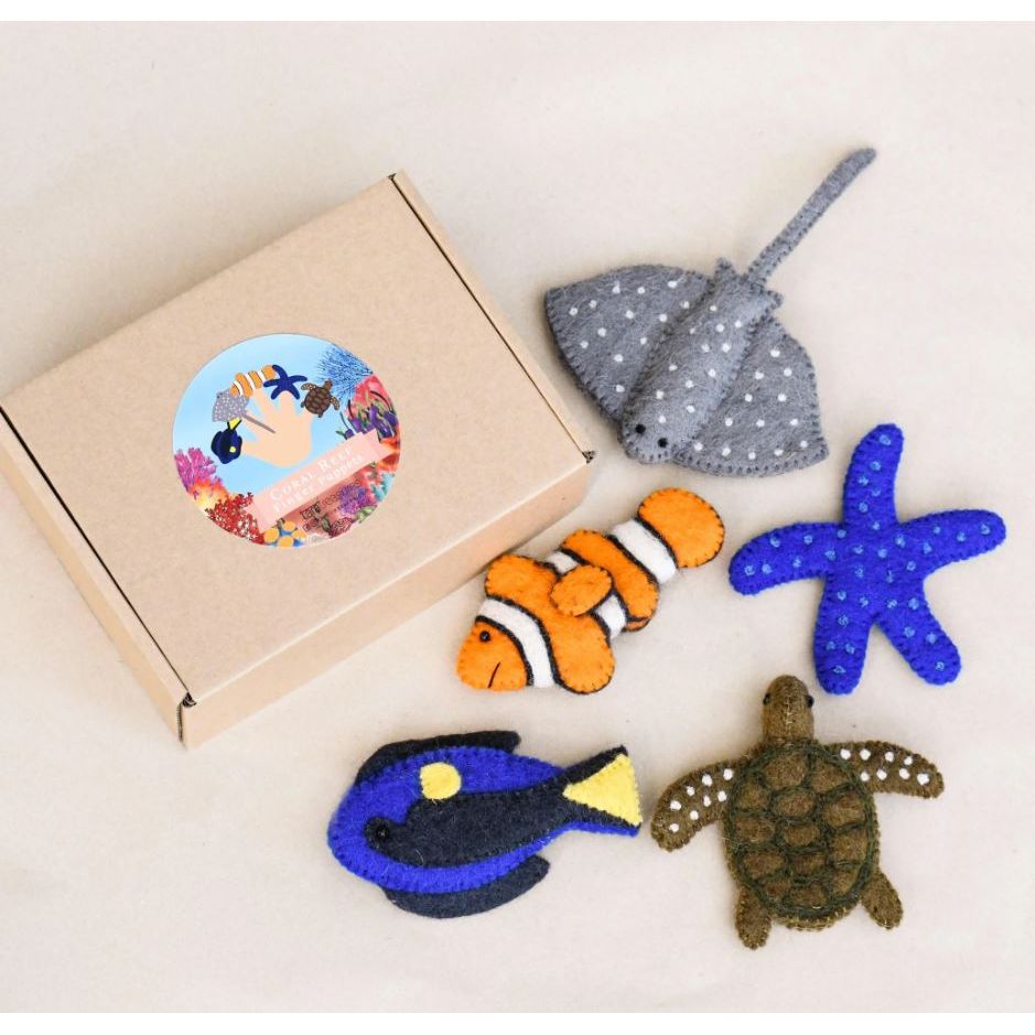 Tara Treasures Australian Coral Reef Under the Sea - Finger Puppet Set
