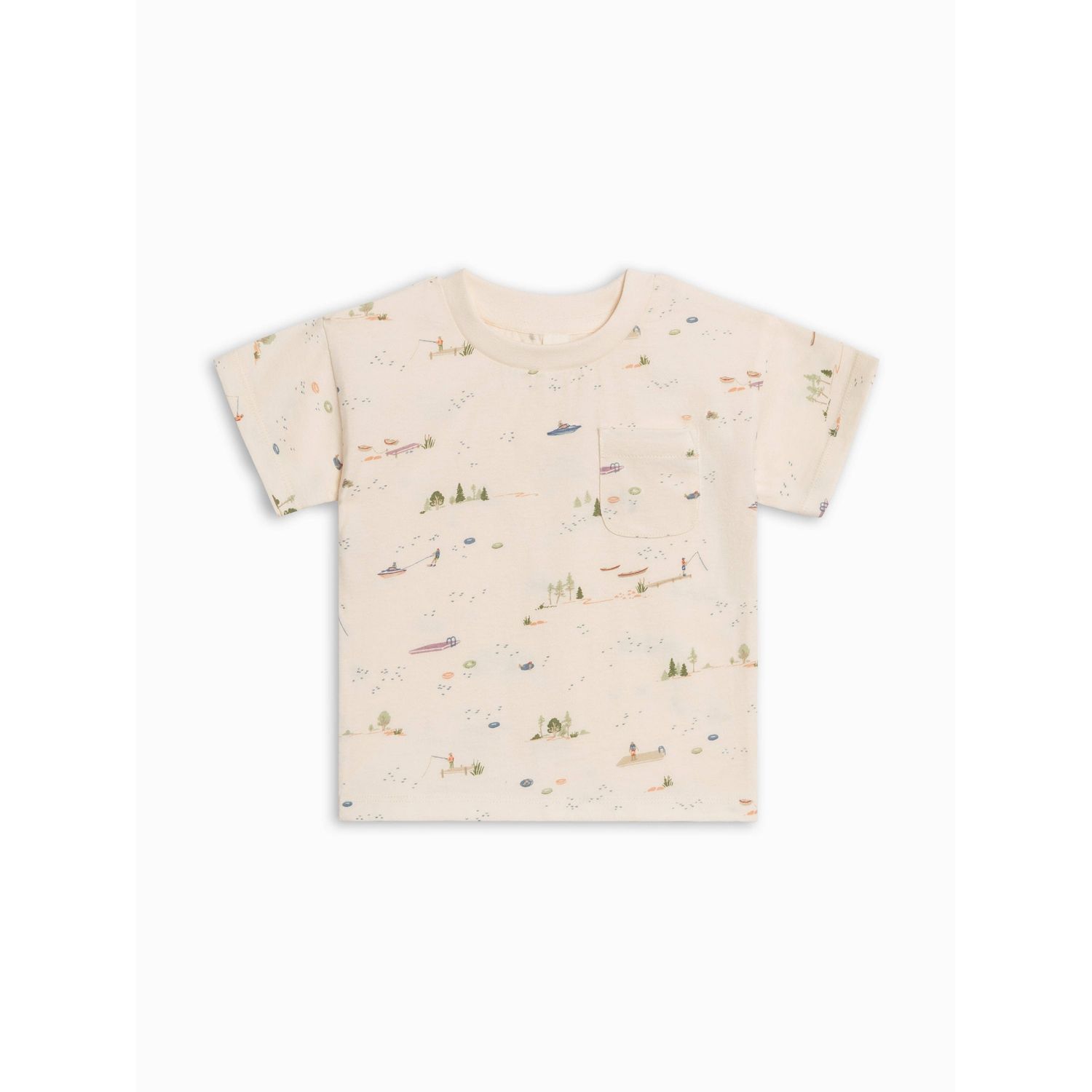 Colored Organics Hollis Drop Shoulder Tee - Lake / Barn + Mint