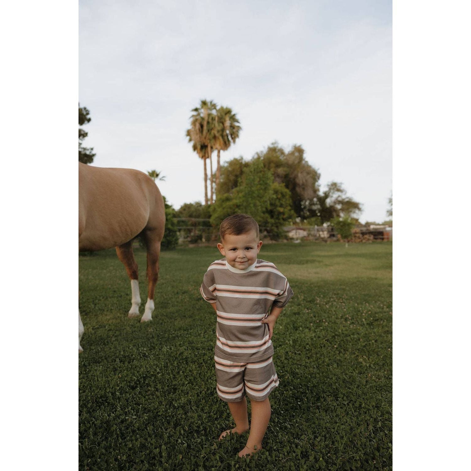 Forever French Baby Child Short Set | Sedona Stripe