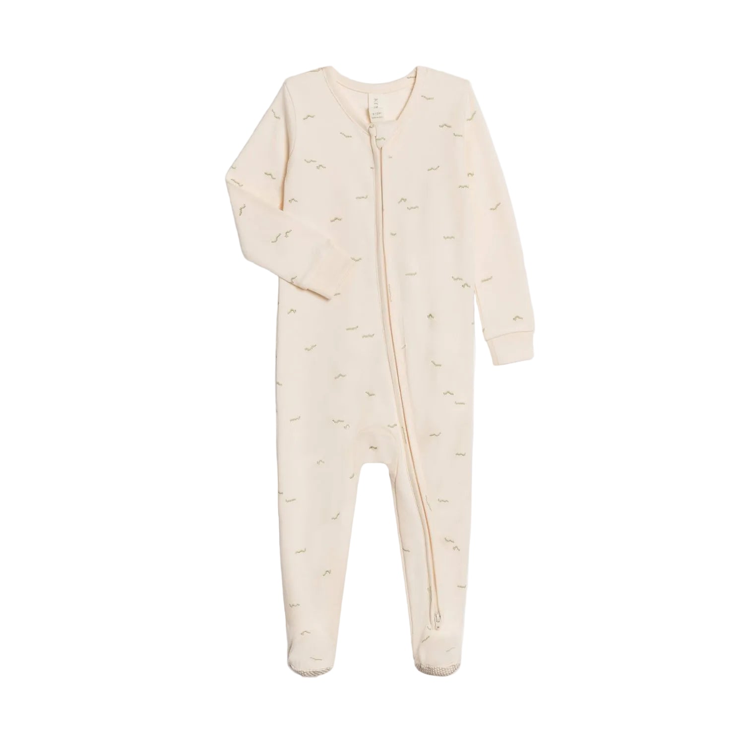 Colored Organics Peyton Zipper Sleeper - Caterpillar / Mint