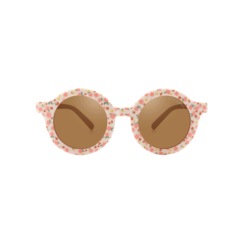 Grech & Co Original Round Sustainable Sunglasses | Bendable Polarized: Sunset Meadow
