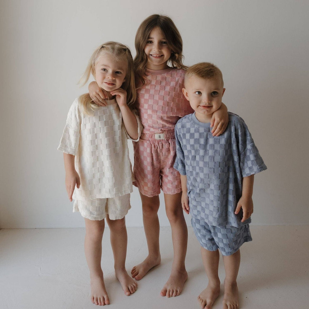 Forever French Child Terry Short Set | Sea Pink