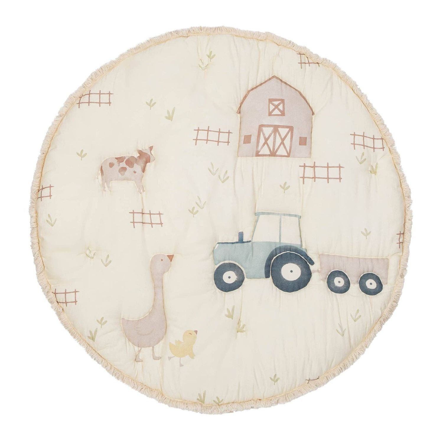 Crane Baby Charlie Farmhouse Quilted Play Mat