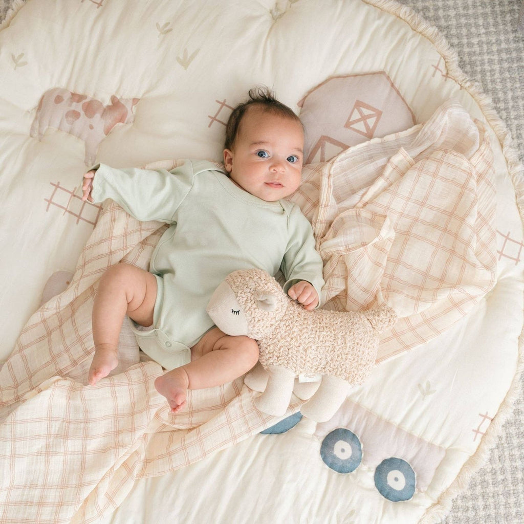 Crane Baby Charlie Farmhouse Quilted Play Mat
