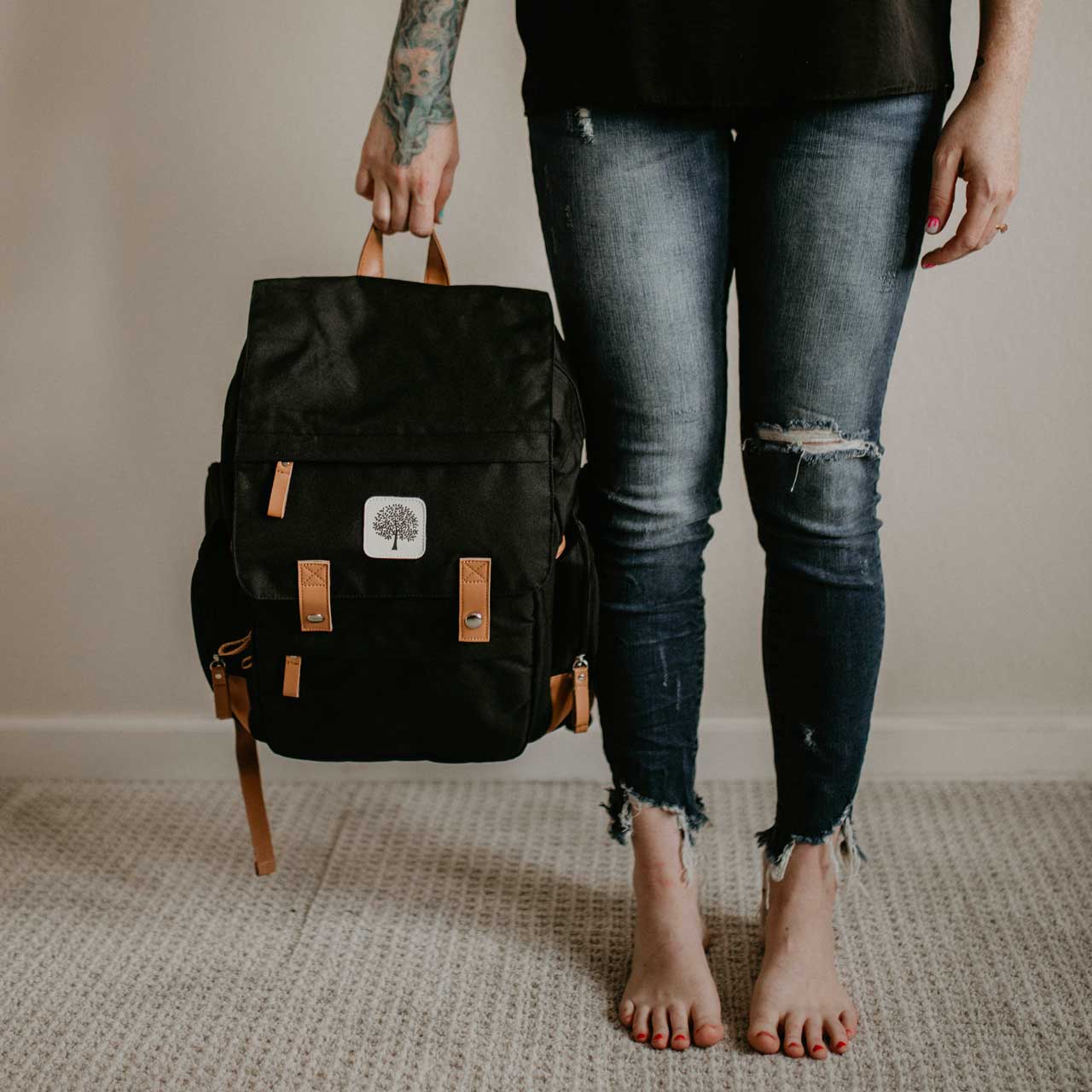 Parker Baby Company Birch Bag - Diaper Backpack in Black