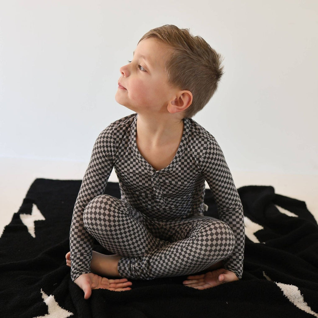 Forever French Baby Bamboo Two Piece Pajamas | Street Micro Check