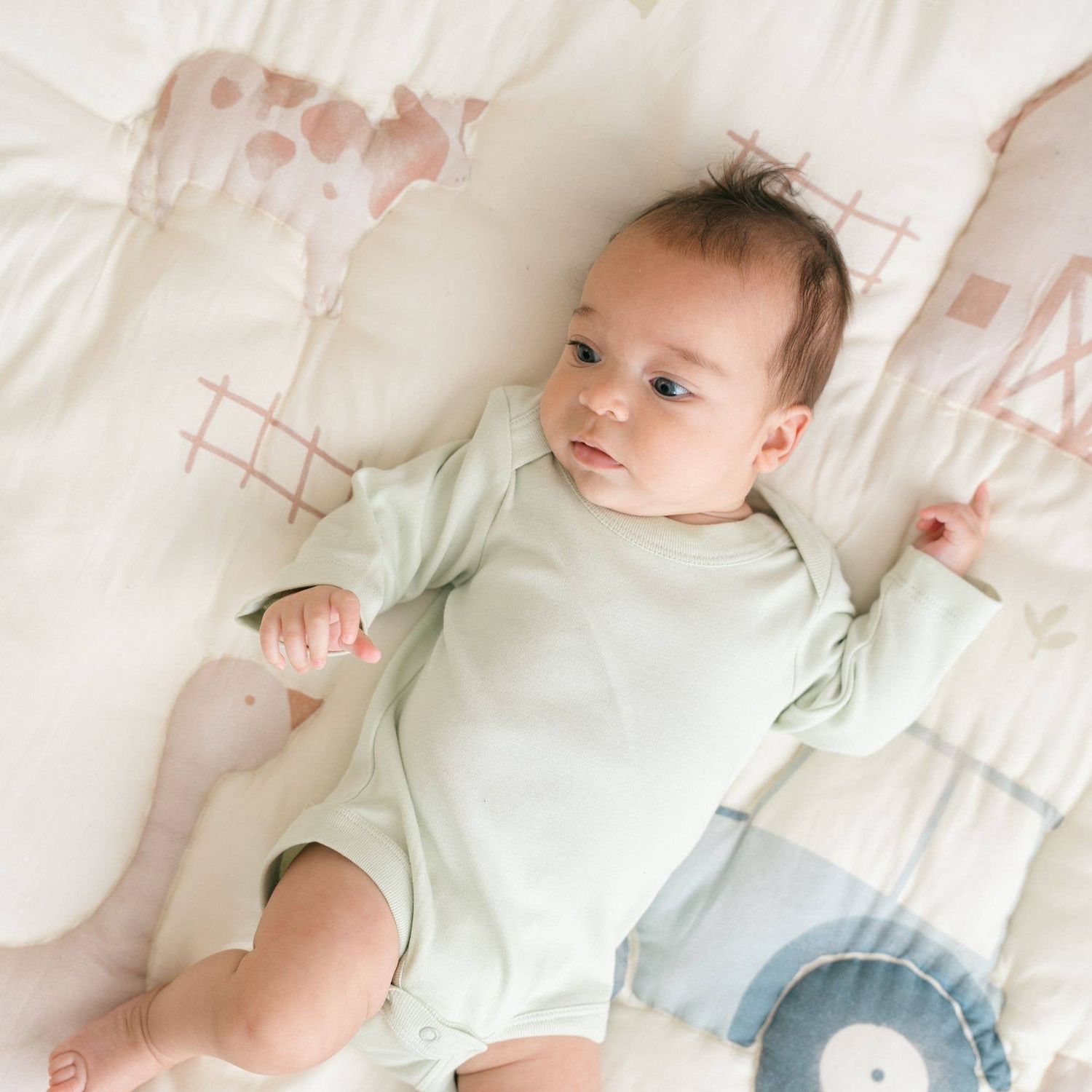 Crane Baby Charlie Farmhouse Quilted Play Mat