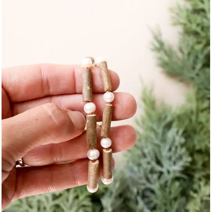 Canyonleaf Kids Natural Hazelwood + Pearl - Beaded Necklace