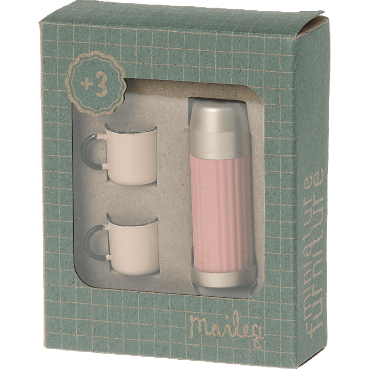 Maileg Thermos and Cups Soft Coral