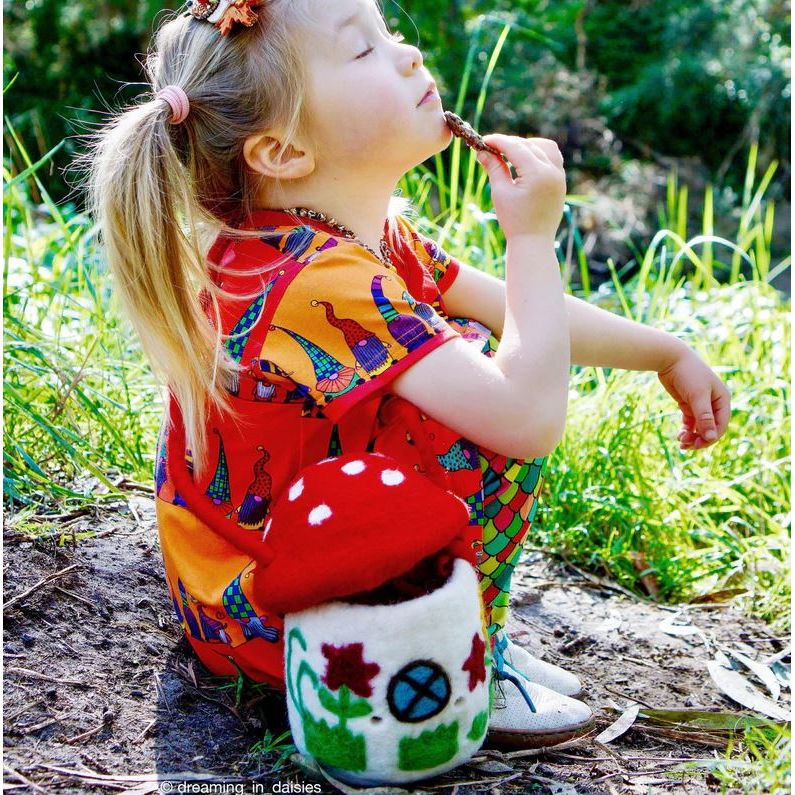 Tara Treasures Felt Mushroom Toadstool Bag