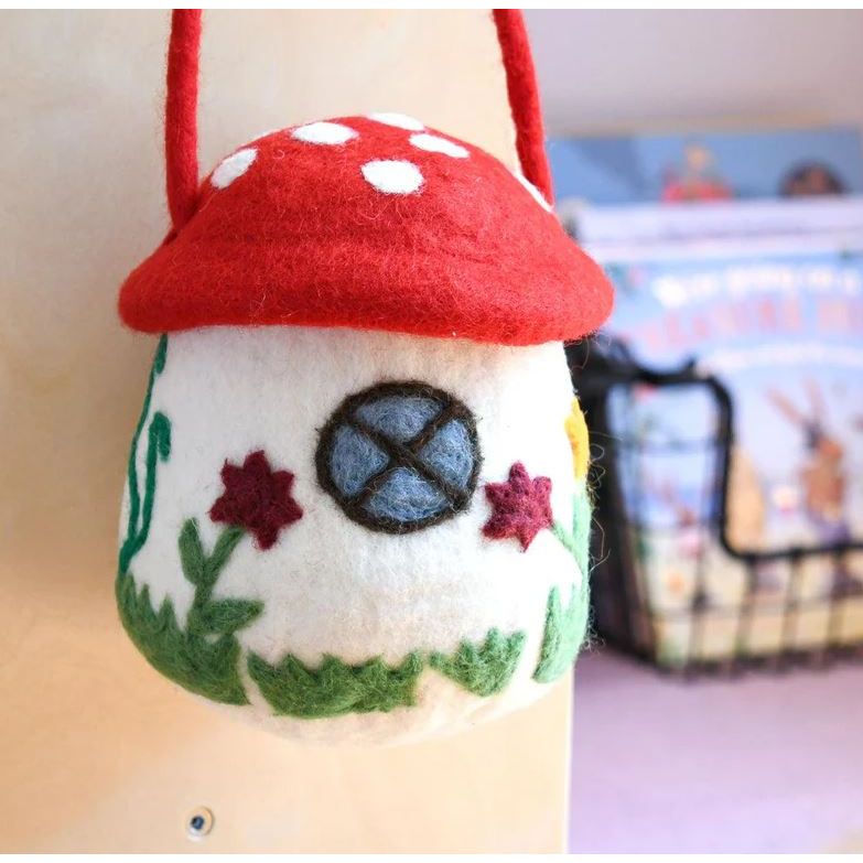 Tara Treasures Felt Mushroom Toadstool Bag