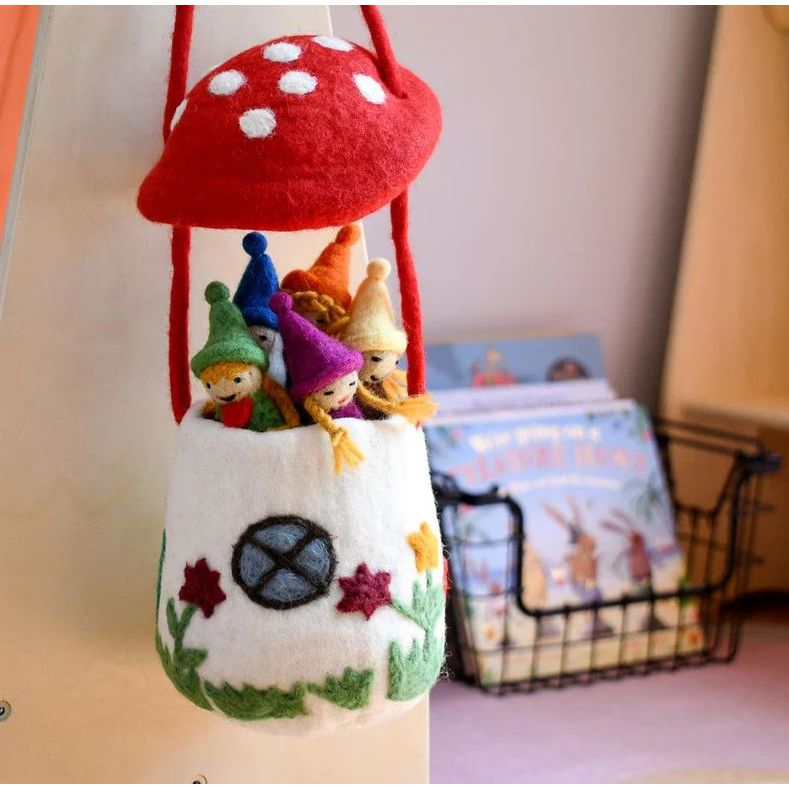Tara Treasures Felt Mushroom Toadstool Bag