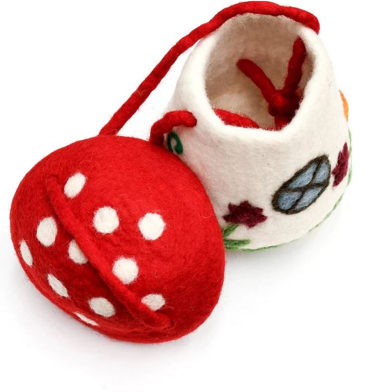 Tara Treasures Felt Mushroom Toadstool Bag