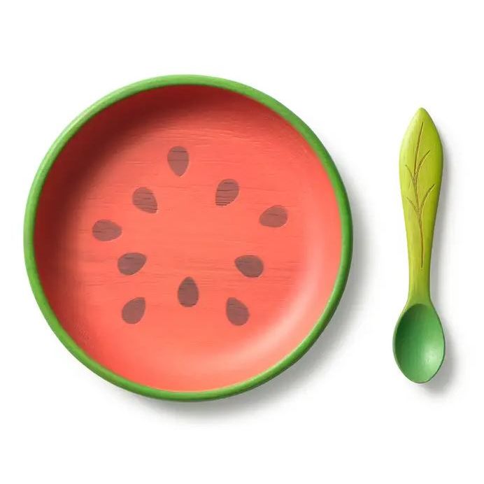 Oli & Carol Wally the Watermelon Plate & Spoon Set
