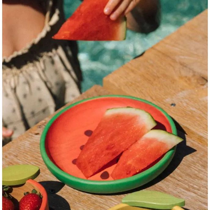Oli & Carol Wally the Watermelon Plate & Spoon Set